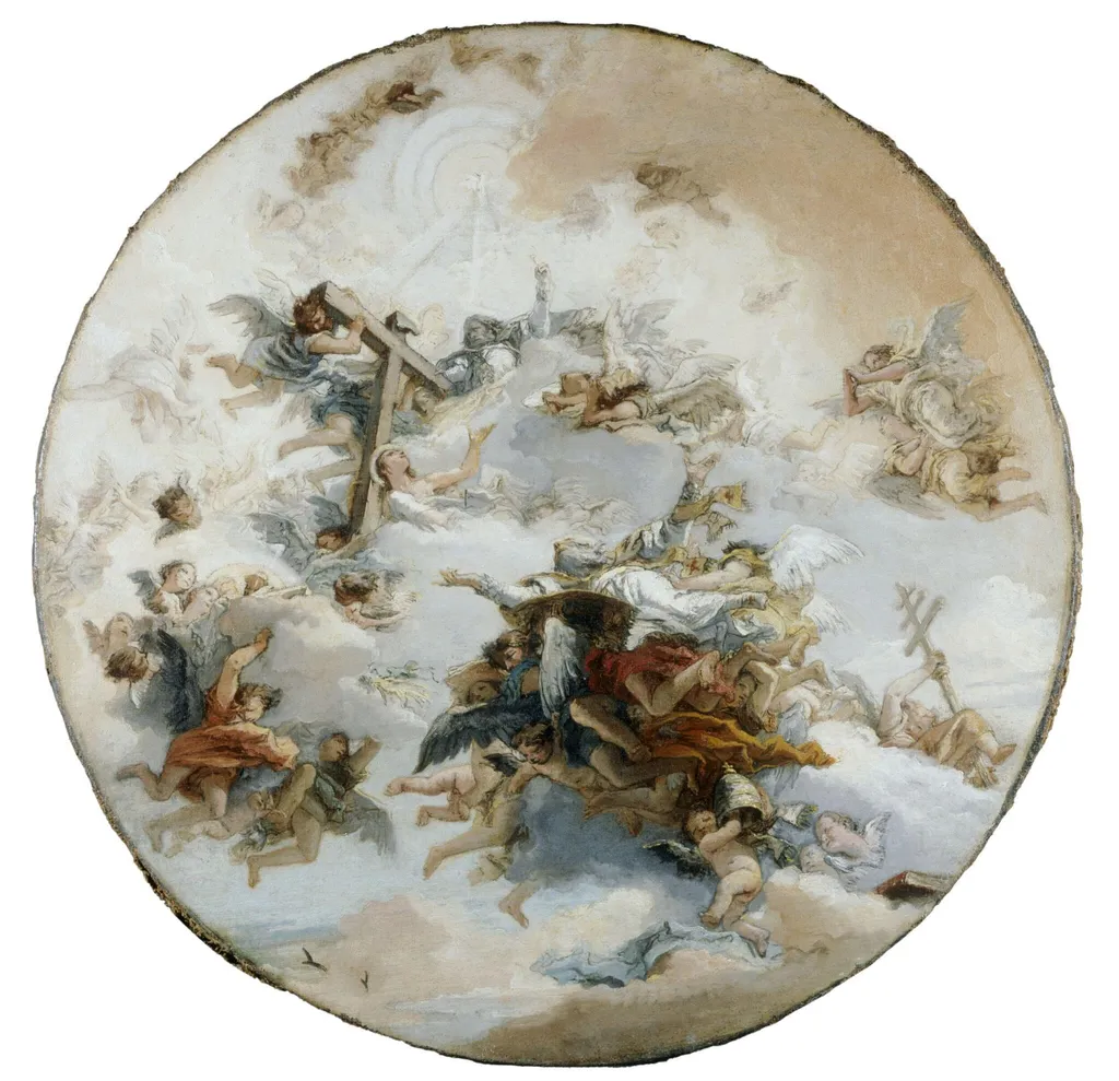 St Leo in Glory (sketch for the ceiling of the church of San Lio, Venice), by Domenico Tiepolo, oil, 1784