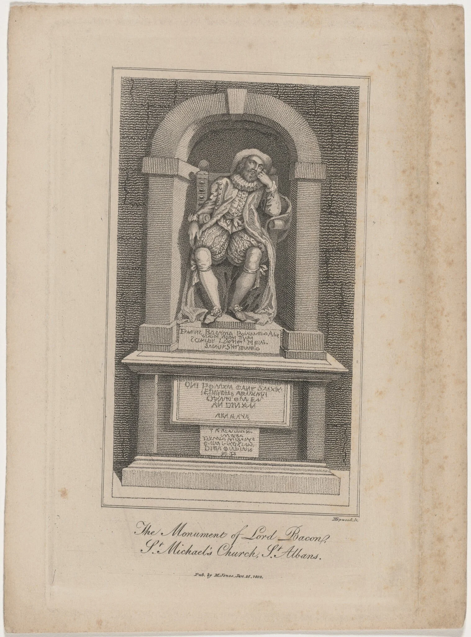 The Monument of Lord Bacon, Saint Michael's Church, detail