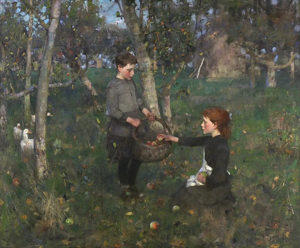 In the Orchard, by James Guthrie, oil, 1894