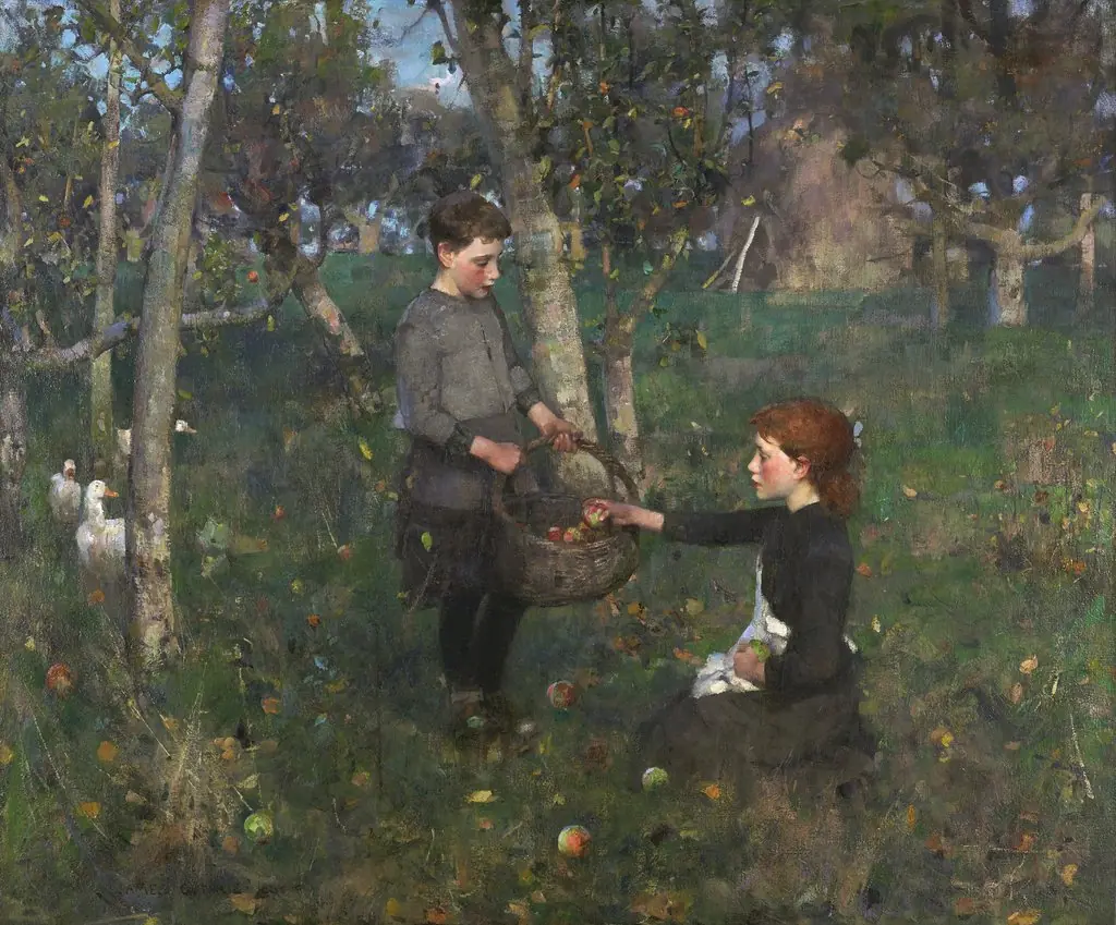 In the Orchard, by James Guthrie, oil, 1894