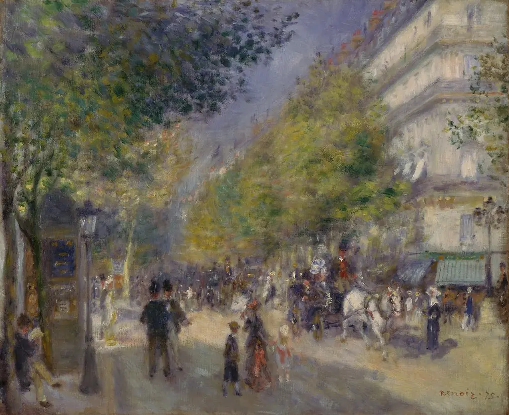 The Grands Boulevards, by Auguste Renoir, oil, 1875