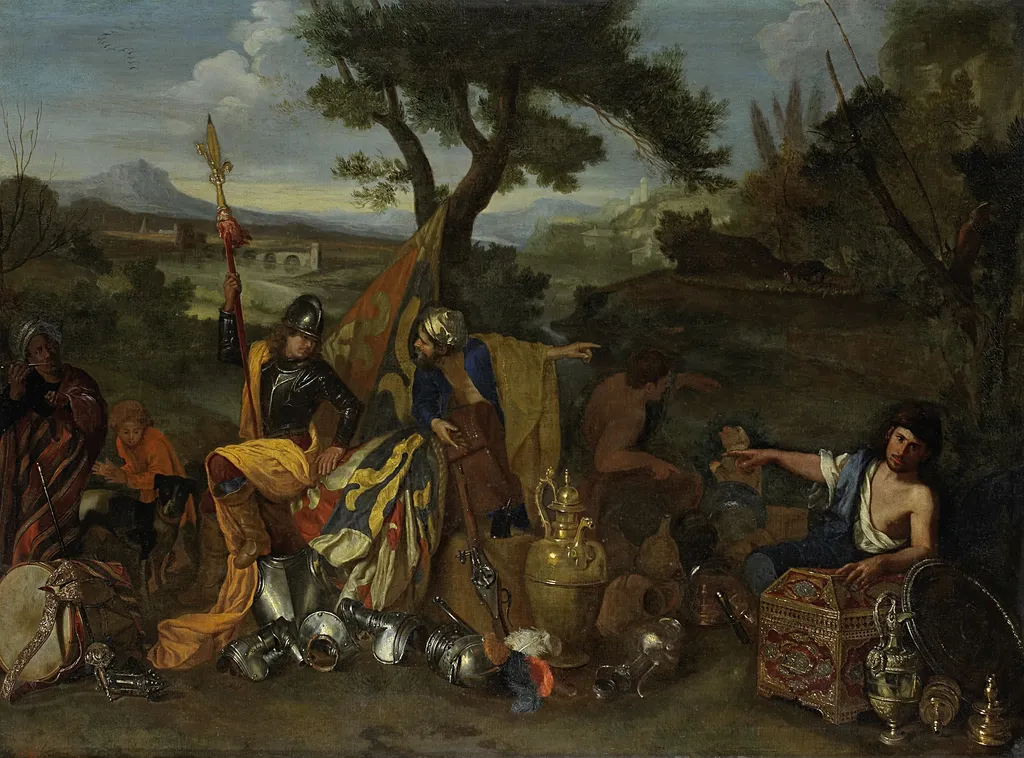 The Peddlers, by Andrea di Leone, oil, 1650