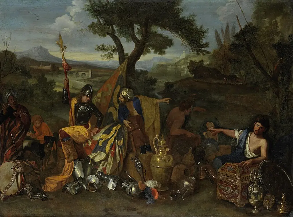 The Peddlers, by Andrea di Leone, oil, 1650
