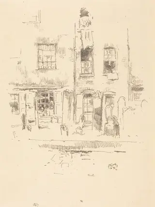 Churchyard, by James McNeill Whistler, ink, 1887