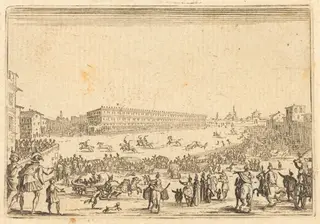Piazza Presso alla Porta al Prato, by Jacques Callot, ink, 1622