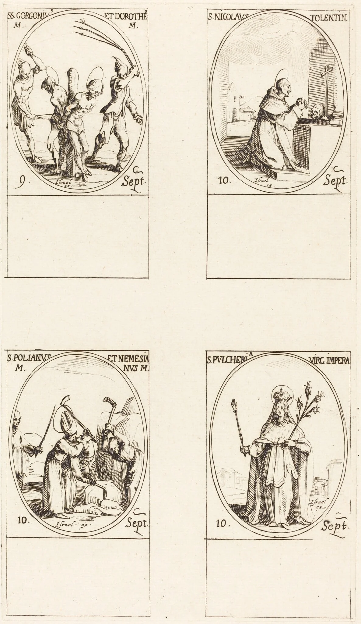 Sts. Gorgonius & Dorothy; St. Nicholas of Tolentino; St. Polianus & Nemesian; St. Pulcheria, detail