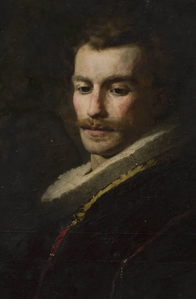 Portrait of K. Marczewski, sculptor, by Wandalin Strzałecki, oil, 1890