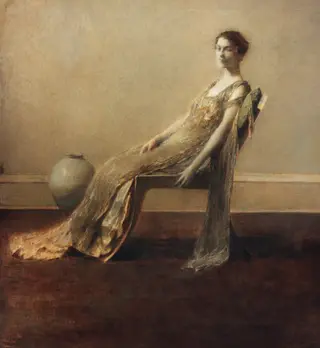 Green and Gold, by Thomas Dewing, oil, 1917
