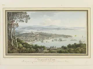 The town and harbour of Trieste, by Cassas, watercolor, 1782