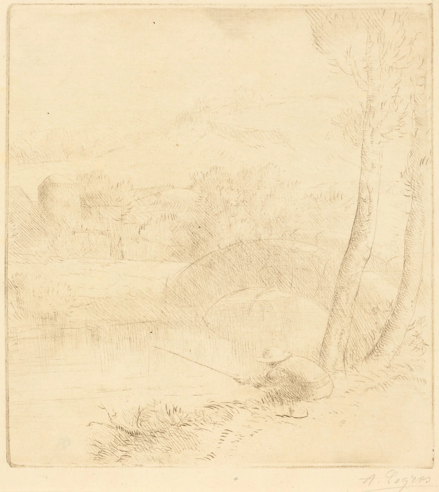 Little Angler (Le petit pecheur a la ligne), detail