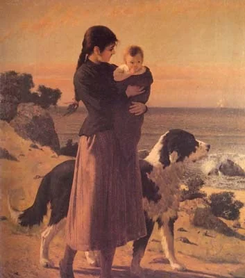 Beach Scene with Figure, detail