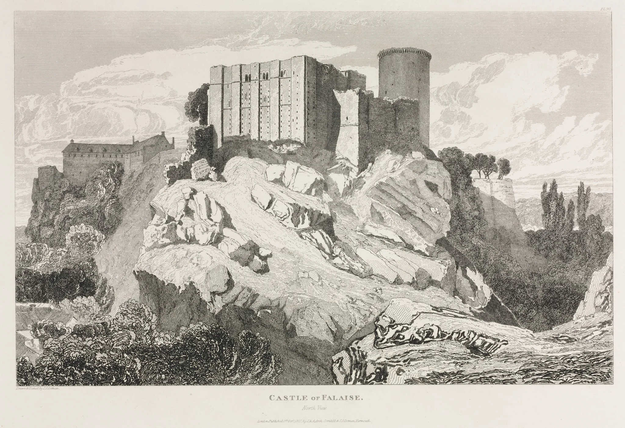 Architectural Antiquities of Normandy (Vol. II), Pl. 90: Castle of Falaise (North View), detail