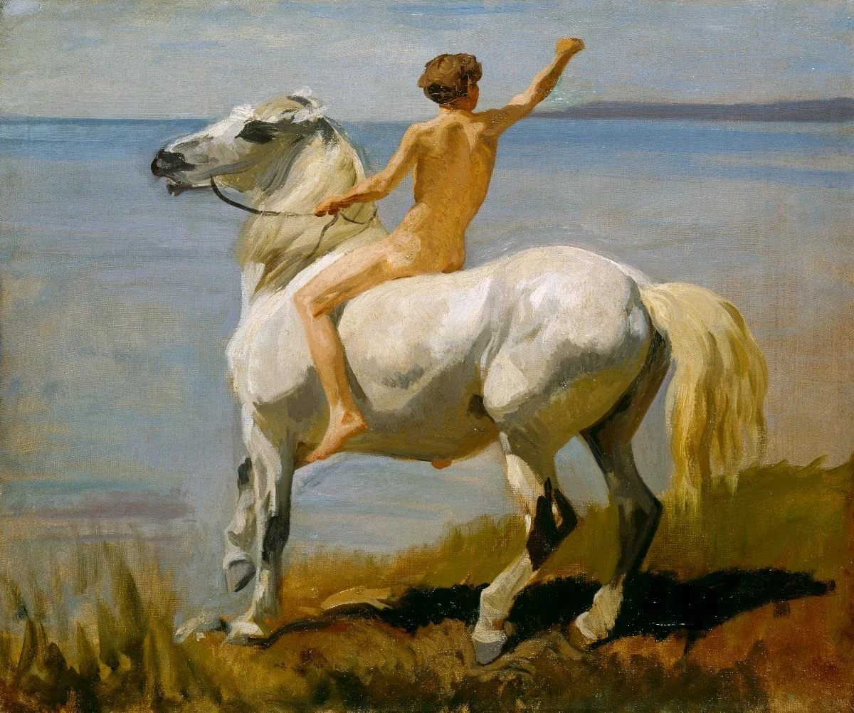 Junge mit Schimmel, detail