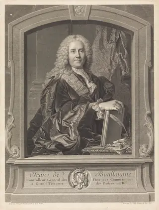 Jean de Boullongne, by Johann Georg Wille, ink, 1758