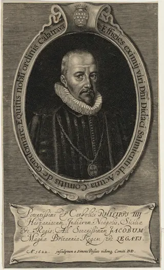 Diego Sarmiento de Acuna, Count of Gondomar, by Simon van de Passe, ink, 1621
