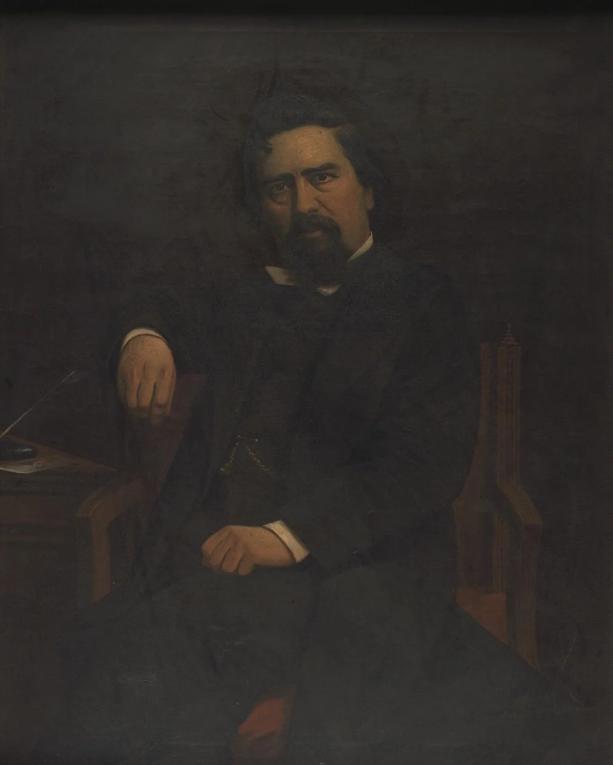 Portrait of a bearded minister, detail