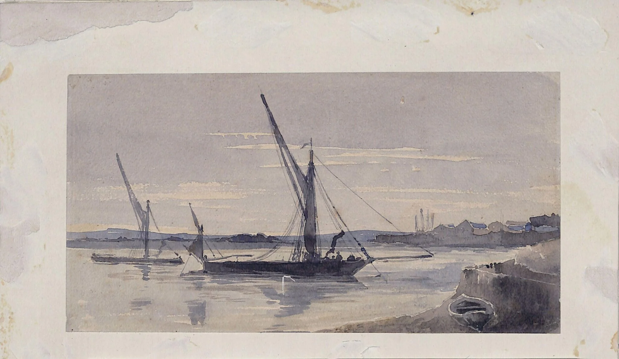 Coast Scene: Sunset, detail