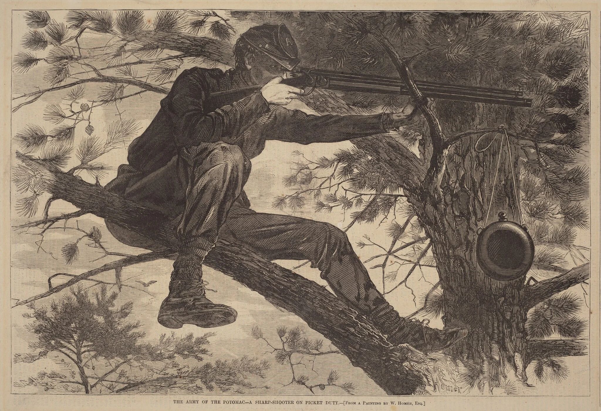 The Army of the Potomac - A Sharp-Shooter on Picket Duty, detail