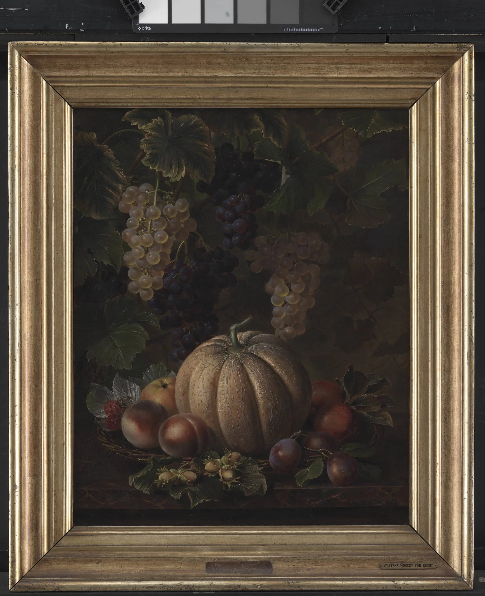 Various Fruits, including Melon and Grapes, detail