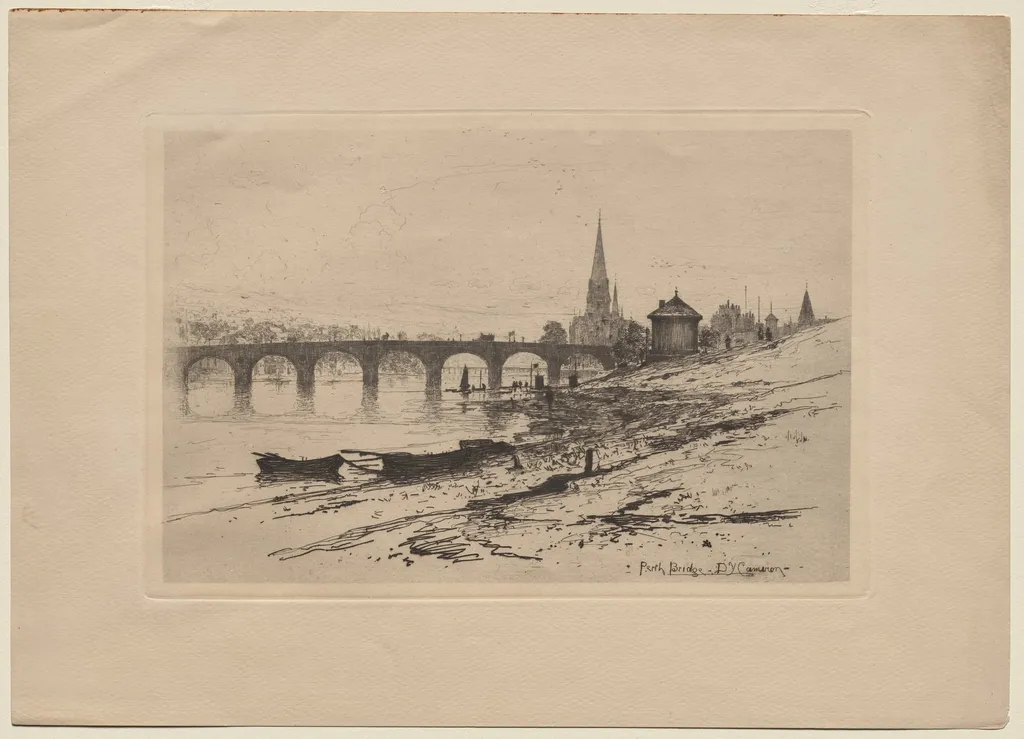 Perth Bridge, by David Young Cameron, 1889