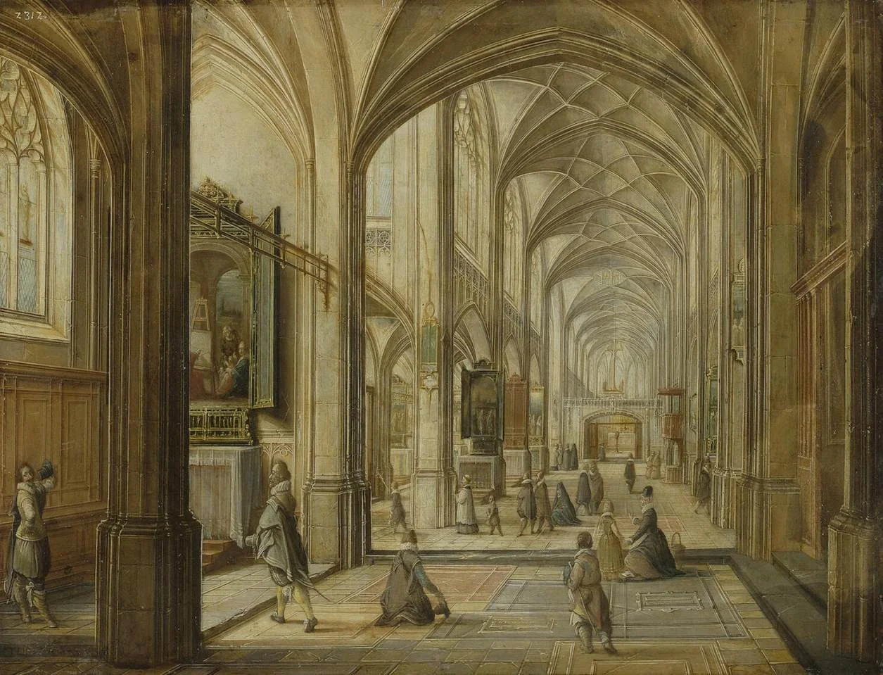 Interior of a Gothic Church, detail