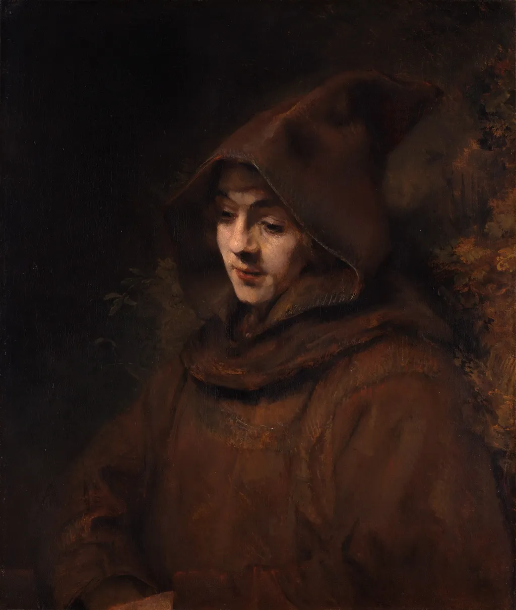 Titus as a Monk, by Rembrandt, oil, 1660