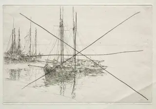 Oyster Dredgers, by Arthur John Trevor Briscoe, 1918