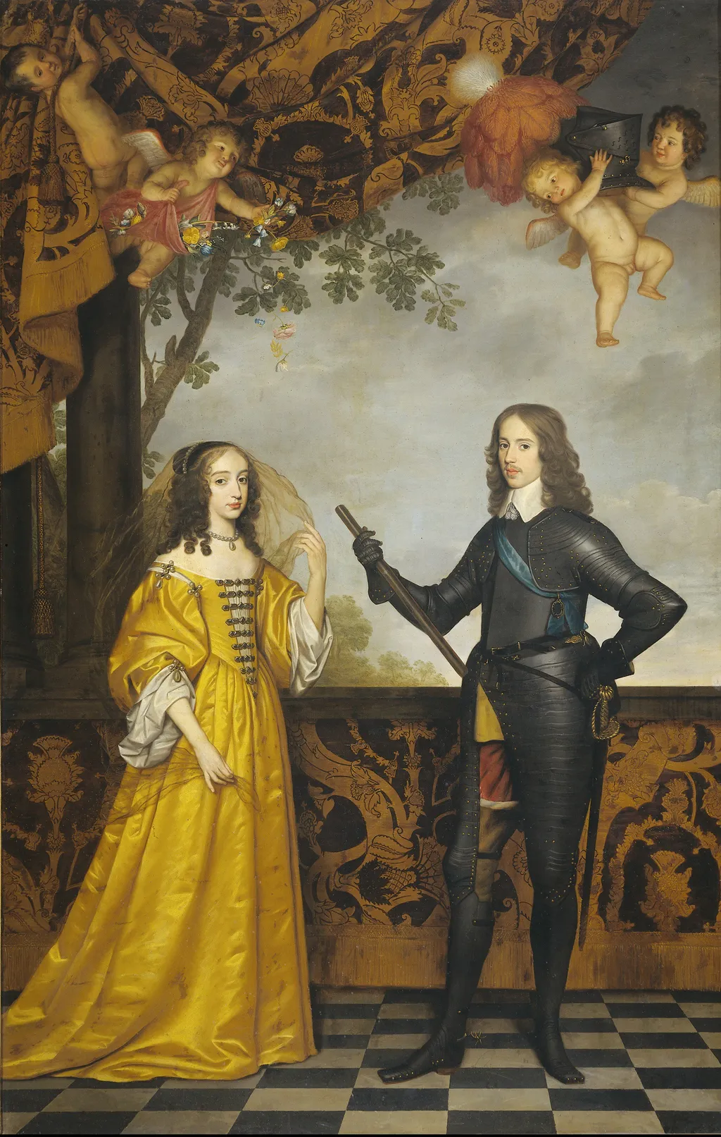Willem II (1626-50), Prince of Orange, and his wife Maria Stuart (1631-60), by Gerard van Honthorst, oil, 1647