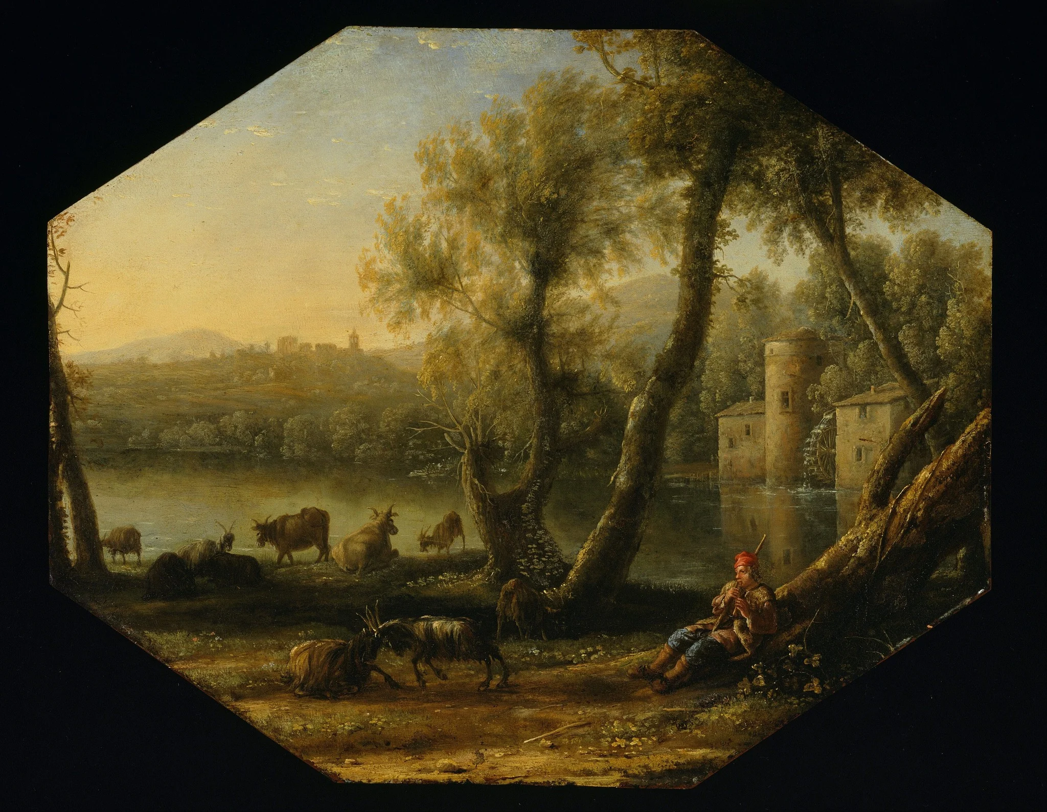 Pastoral landscape, detail