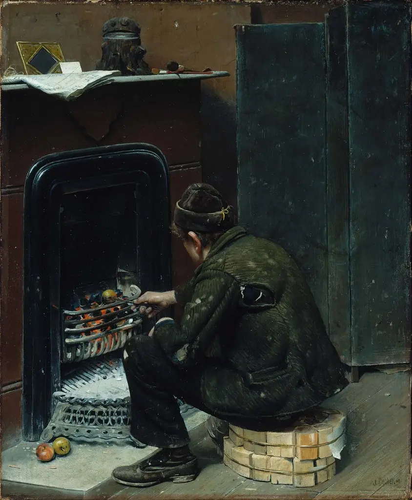 Roasting Apples, by Joseph Decker, oil, 1868
