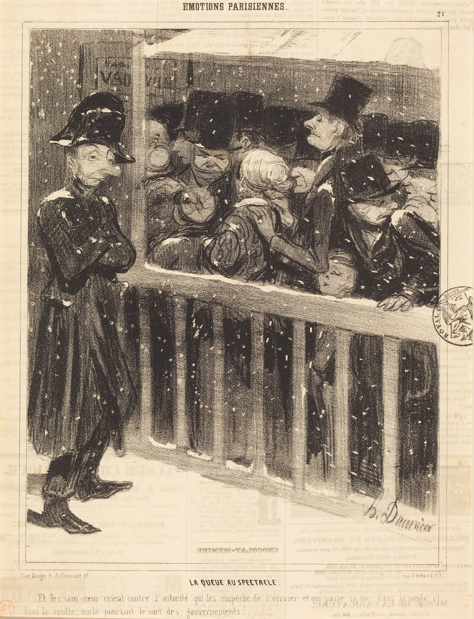 La Queue au spectacle, detail