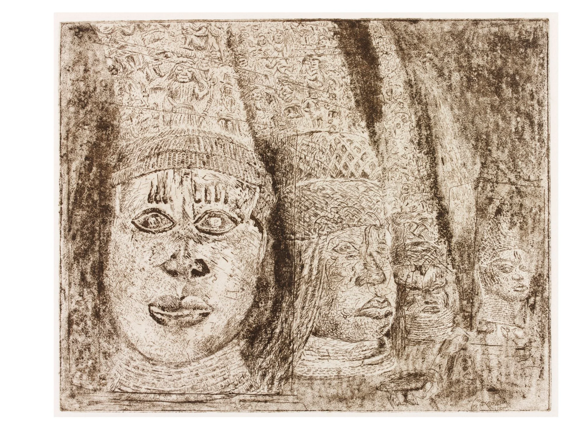 I. Ancestral Heads, detail