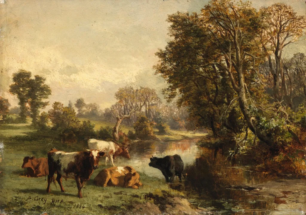 The River Bank, by Alfred Grey, oil, 1892