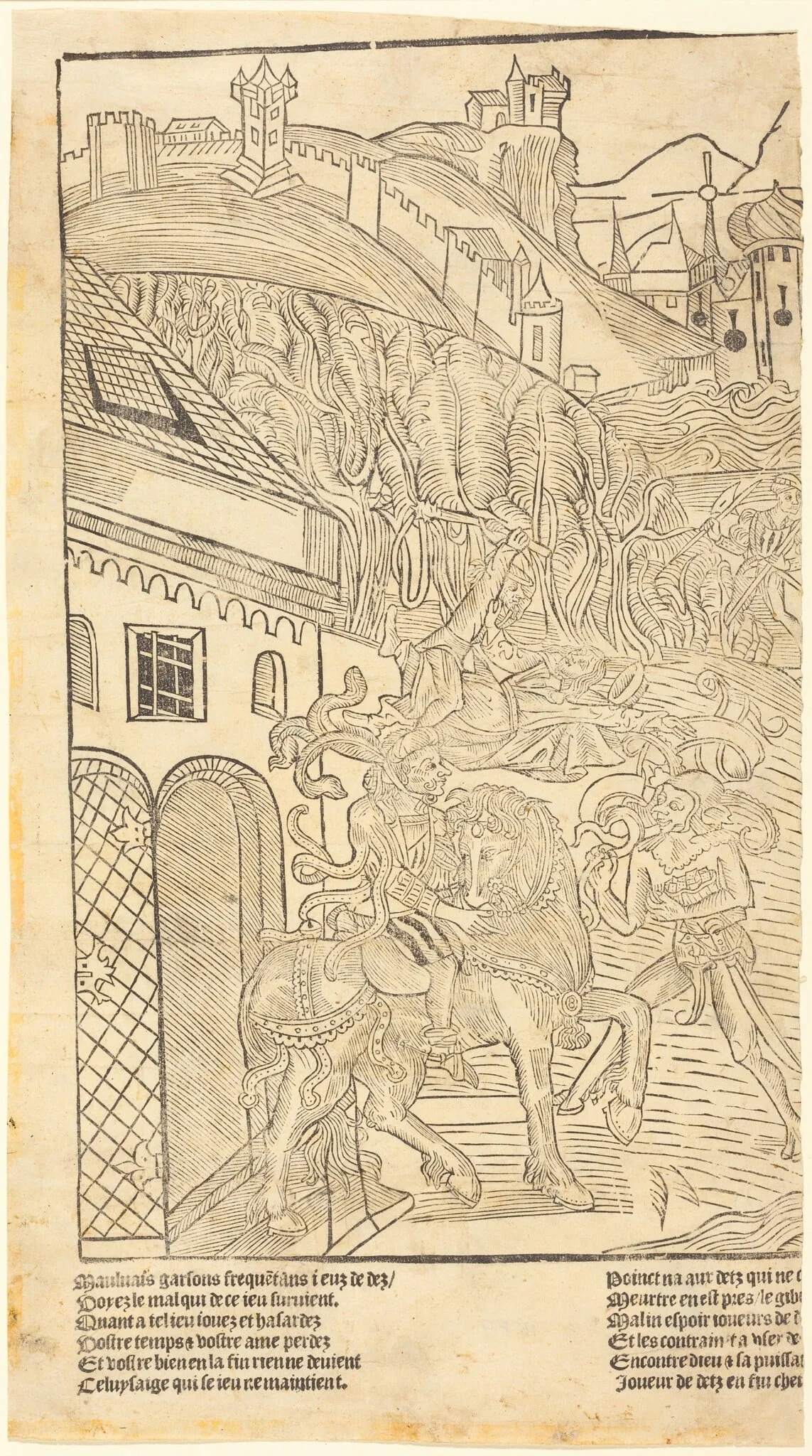 A Warning Against Playing Dice, detail