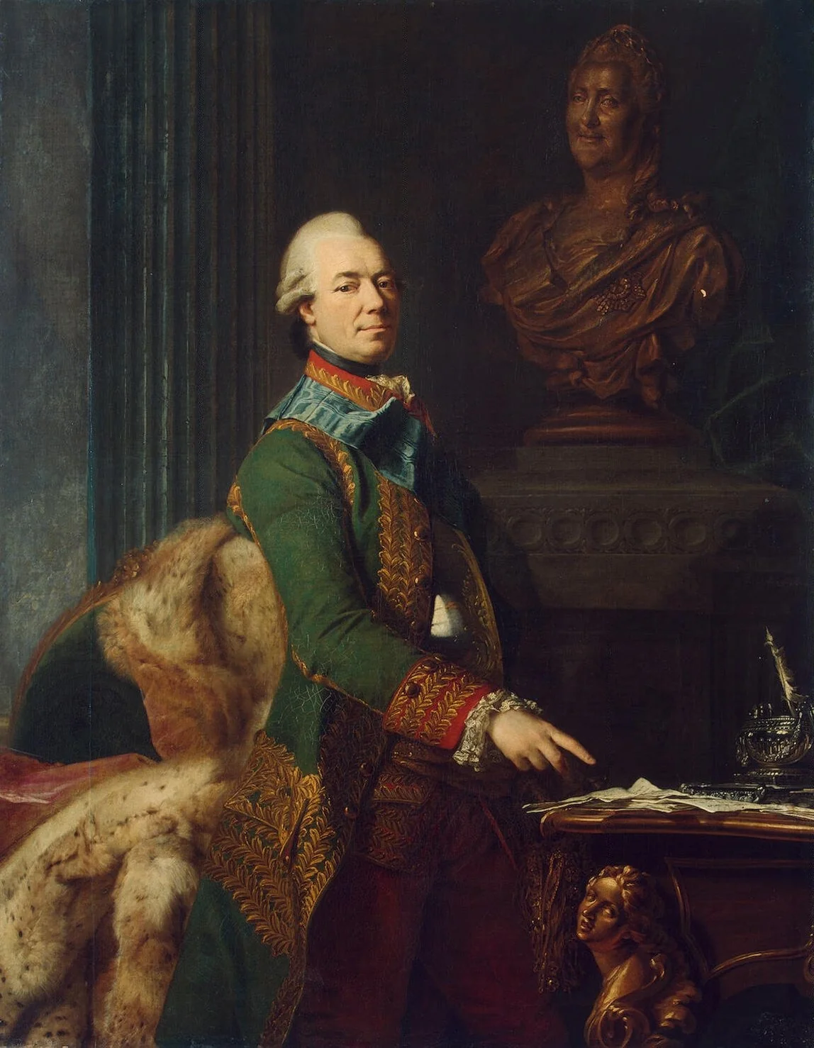 Portrait of Count Zakhar Chernyshev, detail