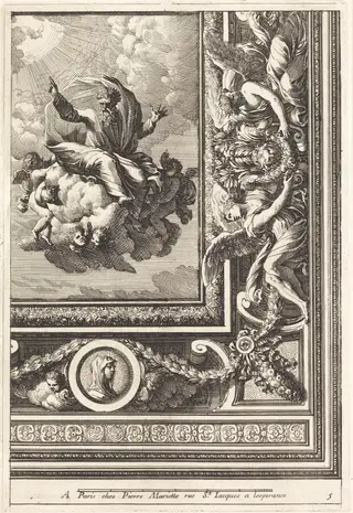 Quarts de plafons, by Jean Lepautre, ink, 1650