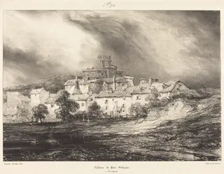 Château de Pont-Gibaud, by Eugène Isabey, ink, 1844