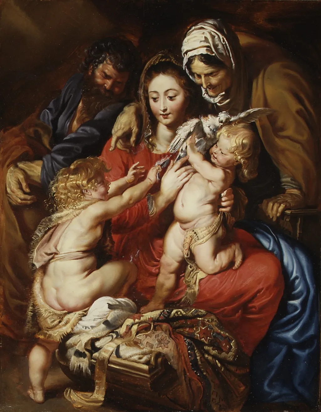 The Holy Family with Saint Elizabeth, Saint John, and a Dove, by Peter Paul Rubens, oil, 1608