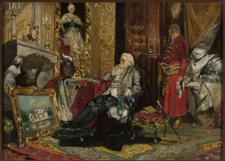 King Stanisław August Poniatowski in Petersburg, by Jan Czesław Moniuszko, oil, 1890