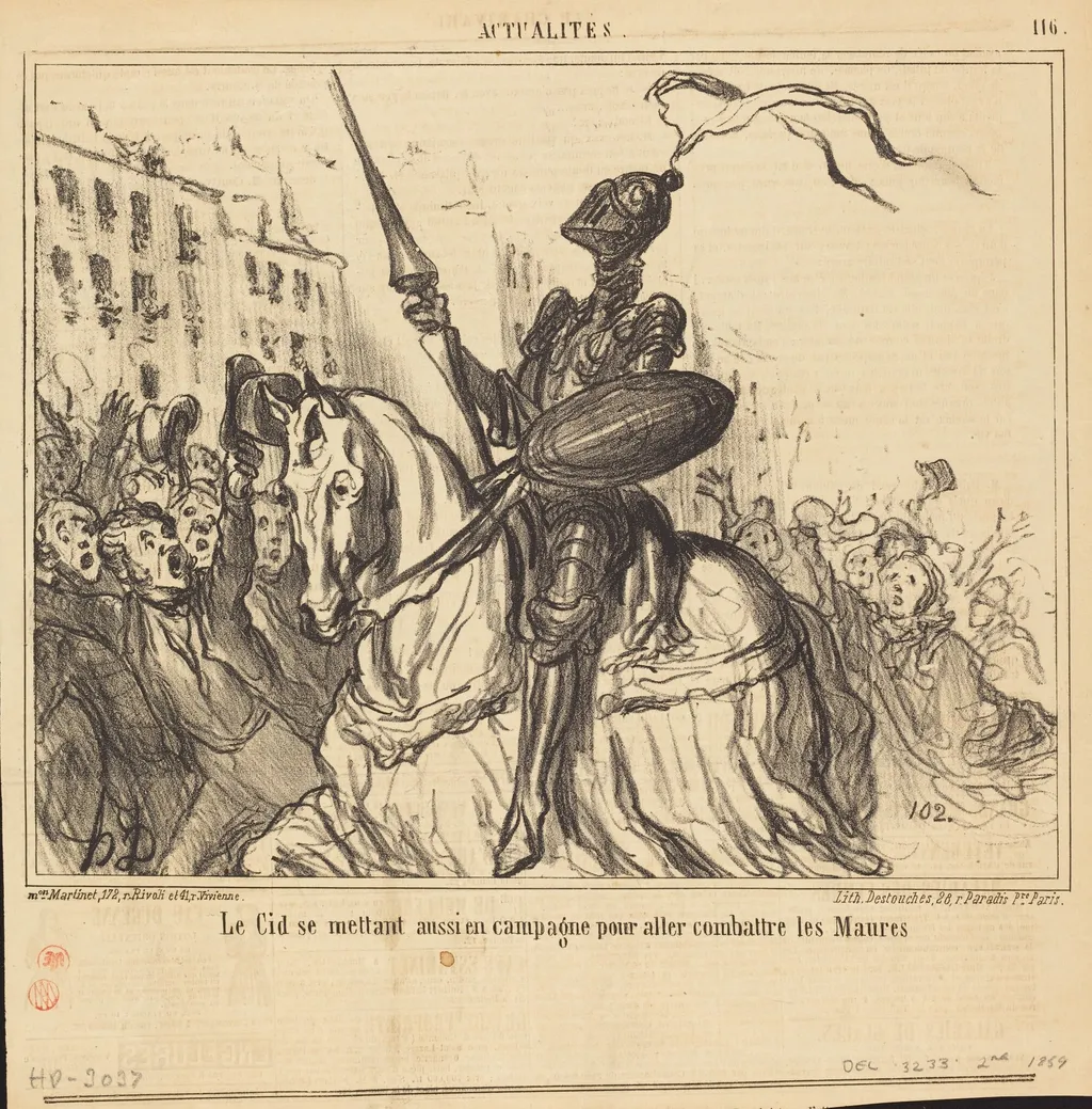 Le Cid se mettant aussi en campagne..., by Honoré Daumier, ink, 1859