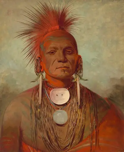 See-non-ty-a, an Iowa Medicine Man, by George Catlin, oil, 1844