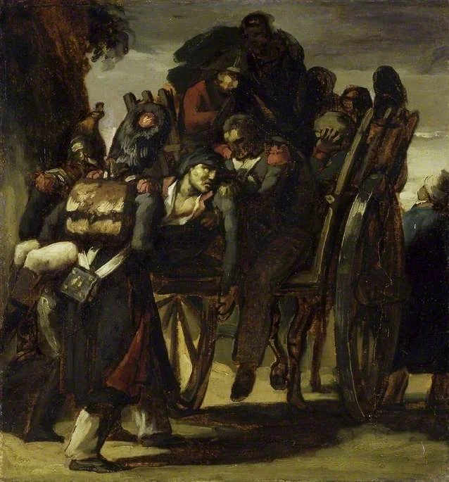 Wounded Soldiers in a Cart, detail