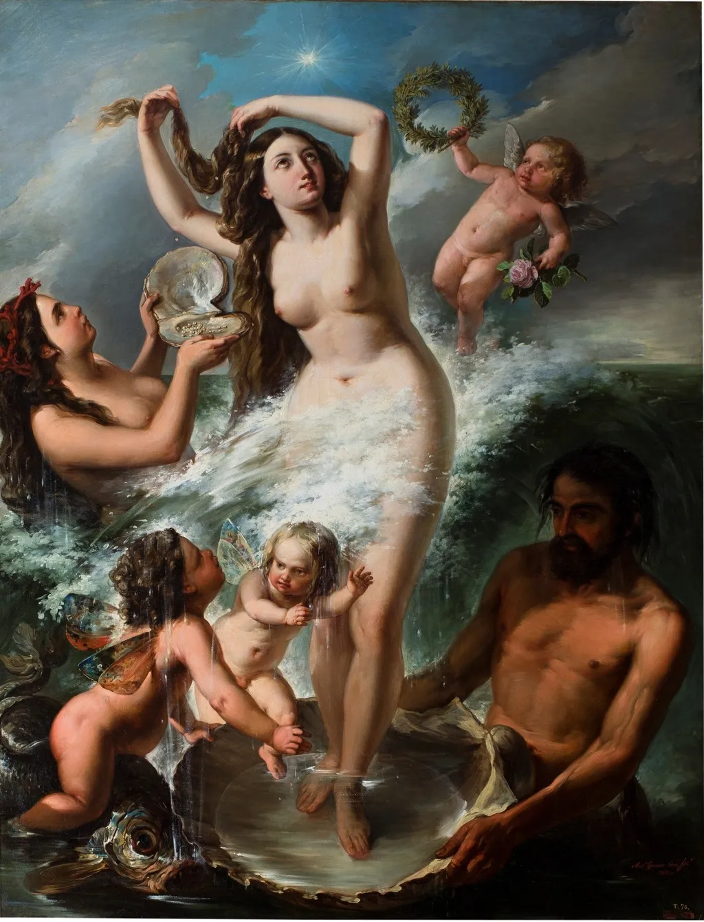 The Birth of Venus, by Antoni Gómez i Cros, oil, 1860