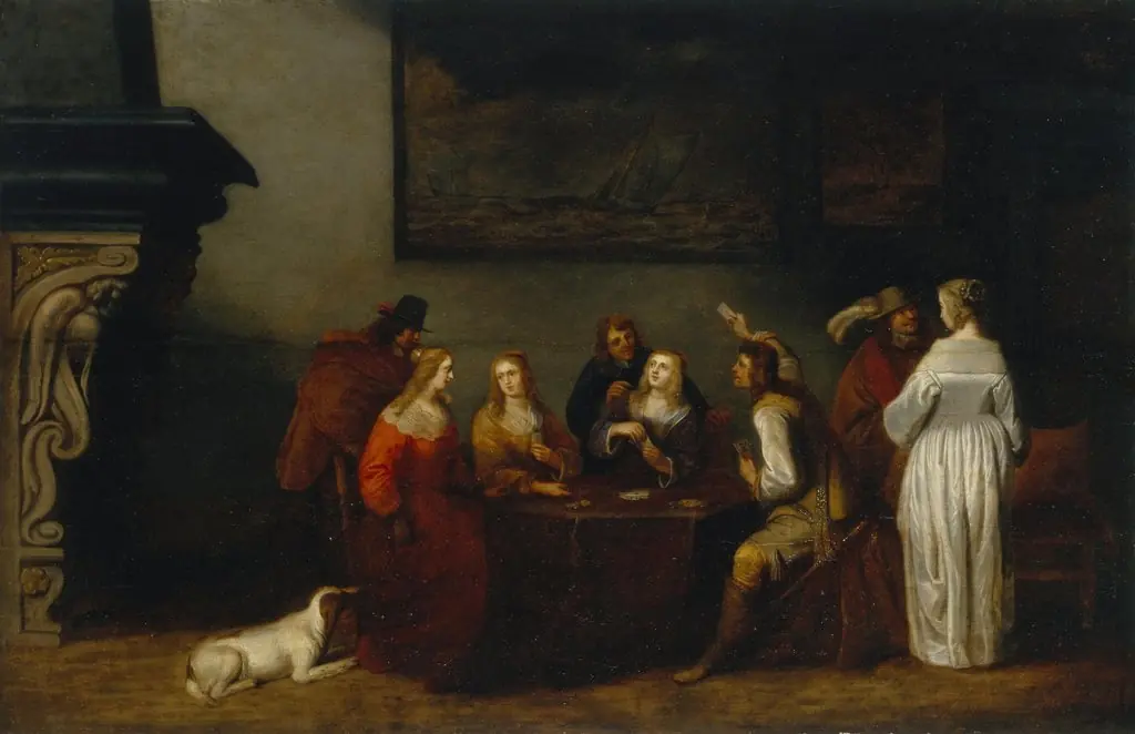 Card Players, by Christoffel Jacobsz van der Laemen, oil, 1650