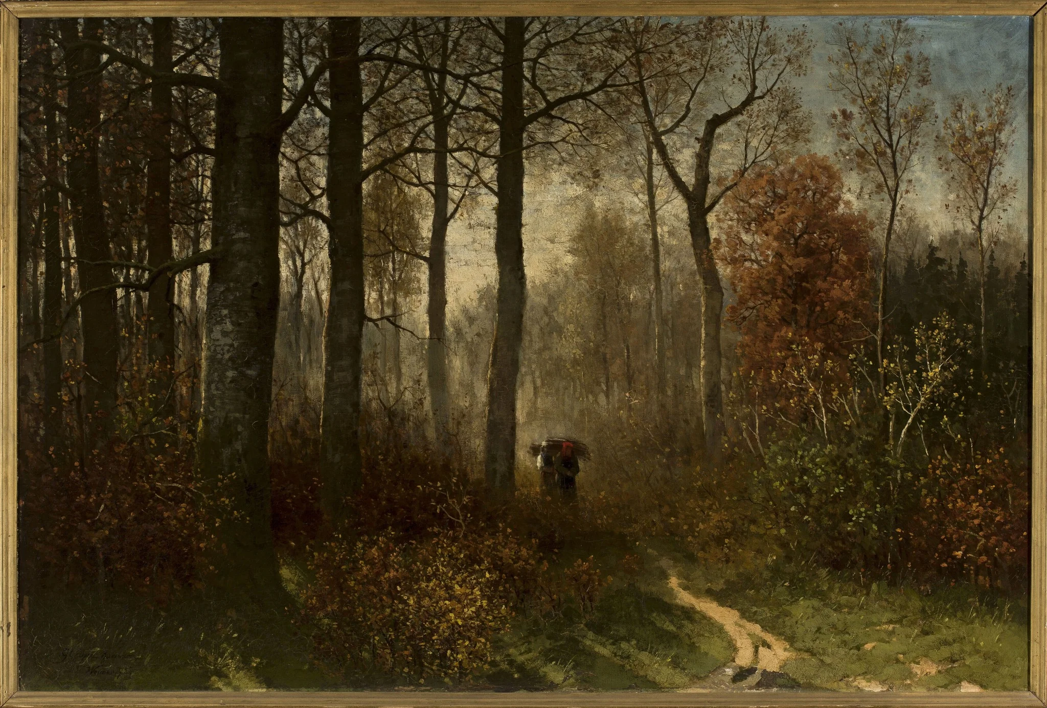 Women in the forest carrying brushwood, detail