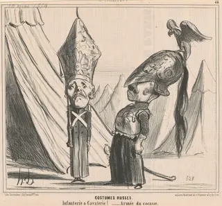 Costumes russes, by Honoré Daumier, ink, 1854