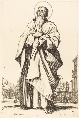 Saint Bartholomew, by Jacques Callot, ink, 1631