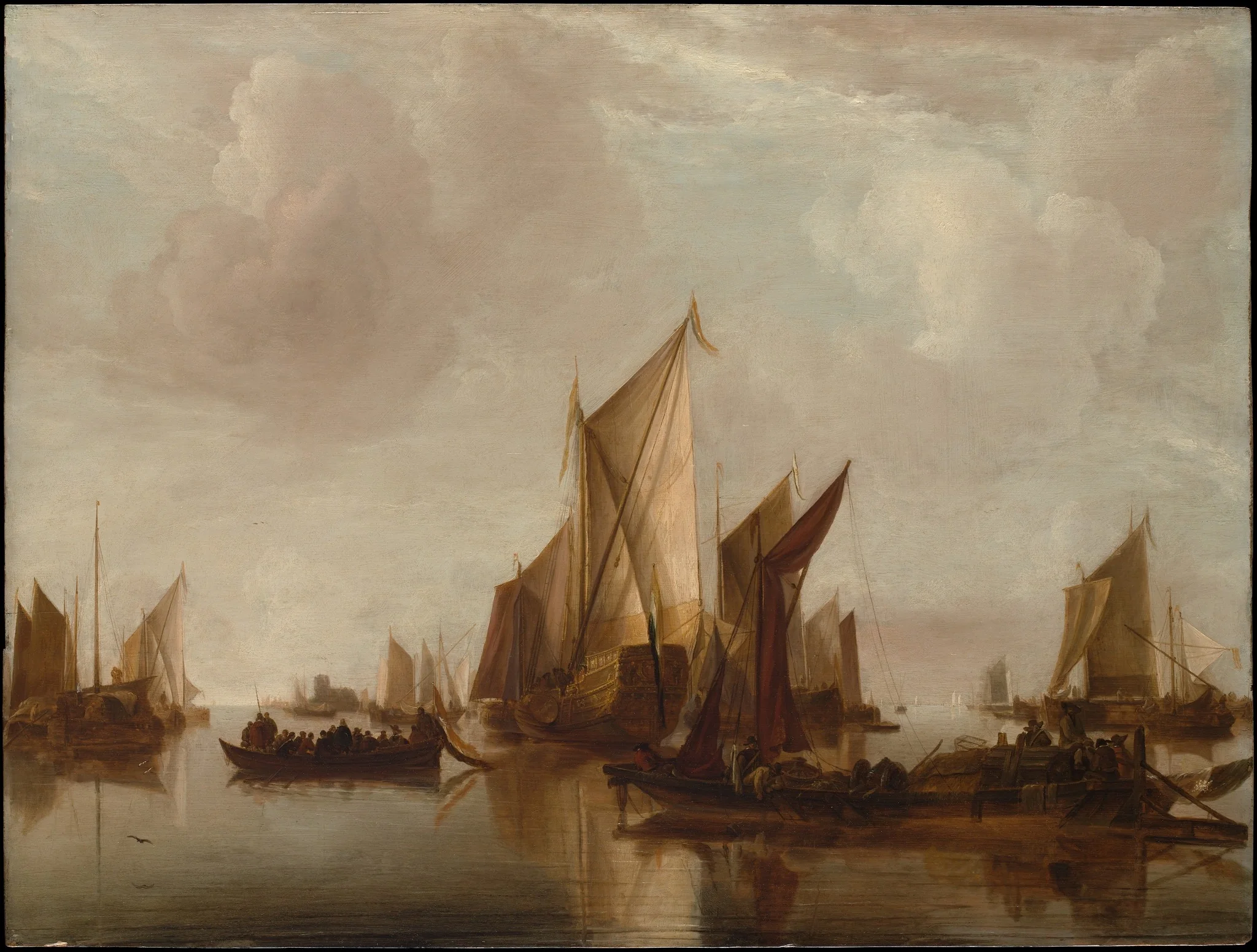 A State Yacht and Other Craft in Calm Water, detail