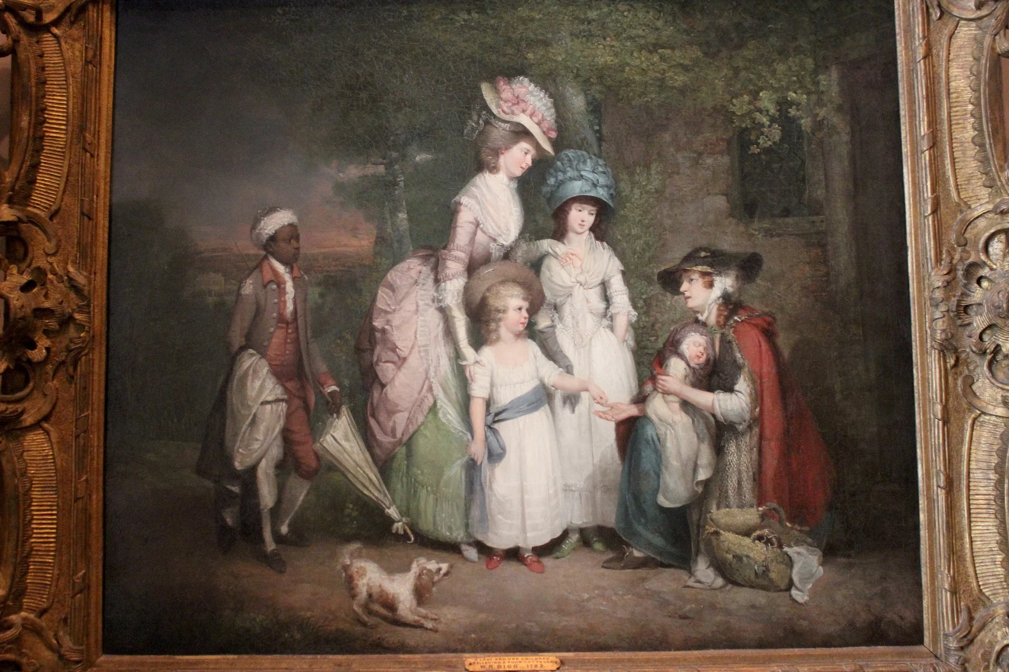 A Lady and Her Children Relieving a Cottager, detail