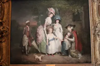A Lady and Her Children Relieving a Cottager, by William Redmore Bigg, oil, 1791